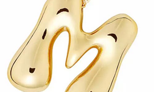 Jane Basch Designs Puffed Initial Pendant Necklace In Gold