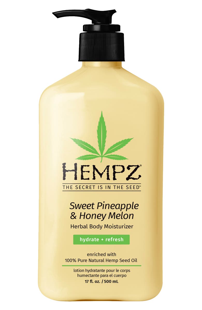 HEMPZ Sweet Pineapple & Honey Melon Herbal Body Moisturizer - 17.0 oz., Main, color, 