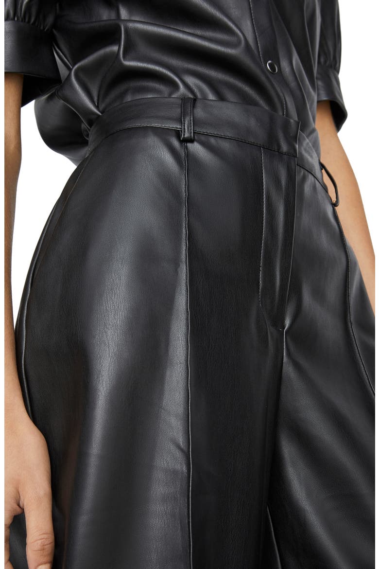 Paulina Faux Leather Bermuda Shorts, Alternate, color, BLACK