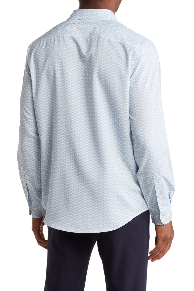 Slim Fit Geo Print Dress Shirt, Alternate, color, CELESTIAL BLUE