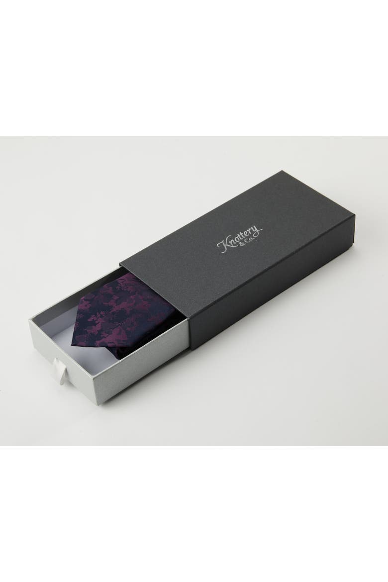 Marble Cloud Silk Jacquard Tie, Alternate, color, Navy