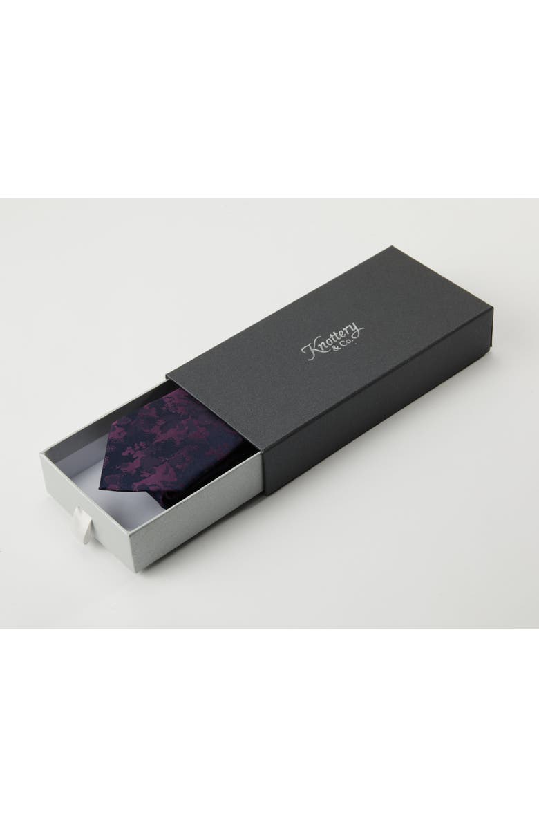 Knottery & Co Marble Cloud Silk Jacquard Tie, Alternate, color, Navy