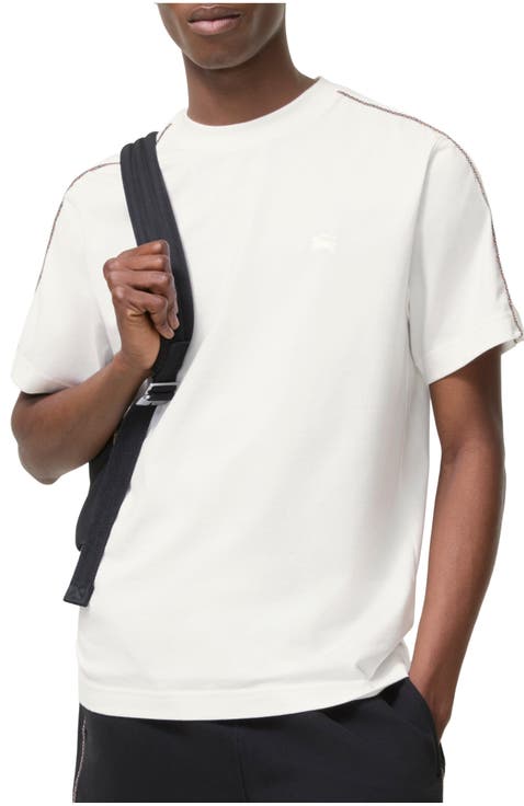 Check Piping Cotton T-shirt