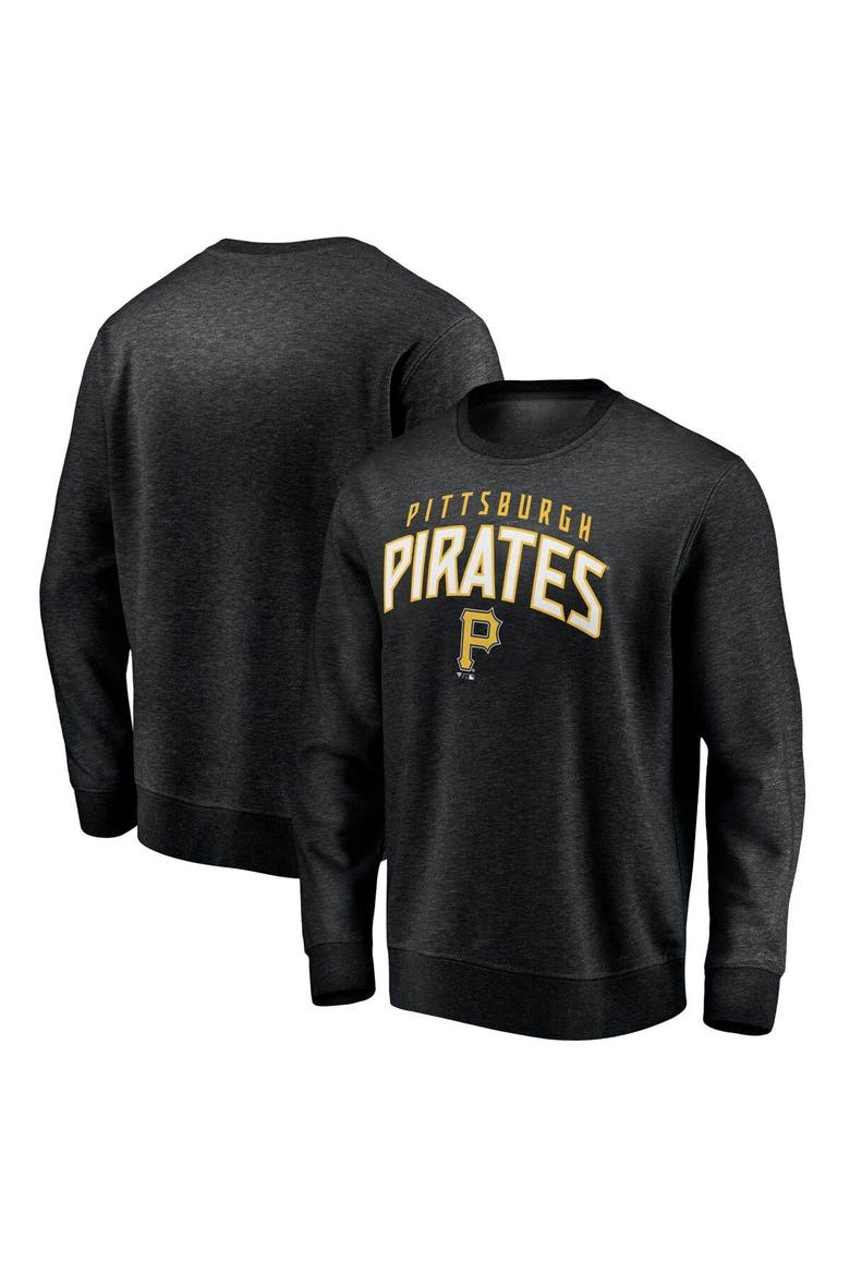 Men's Fanatics Branded Black Pittsburgh Pirates Gametime Arch Pullover Sweatshirt, Main, color, Black