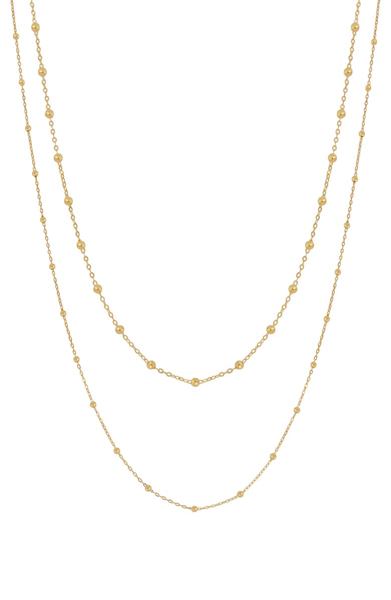 Bony Levy 14K Gold Bead Station Layered Chain Necklace, Main, color, 14Ky