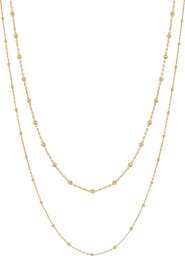 Bony Levy 14K Gold Bead Station Layered Chain Necklace