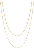 Bony Levy 14K Gold Bead Station Layered Chain Necklace