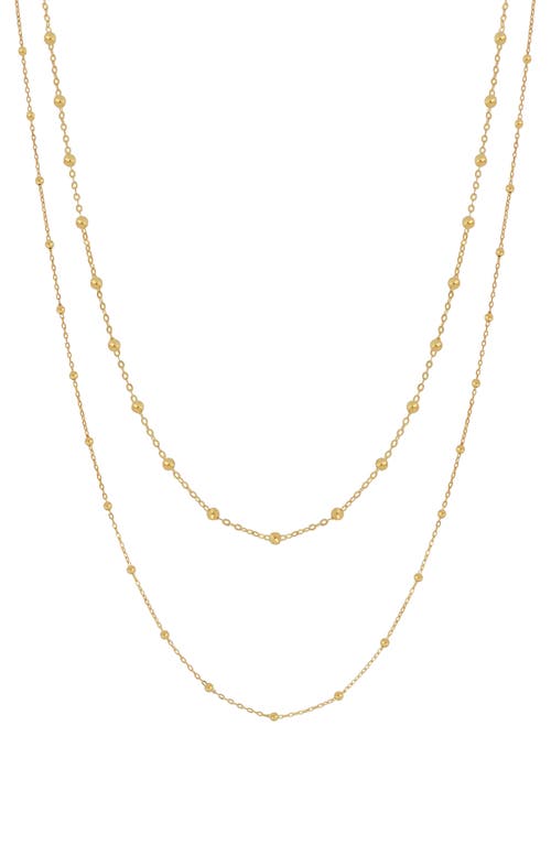 Bony Levy 14K Gold Bead Station Layered Chain Necklace in 14Ky 