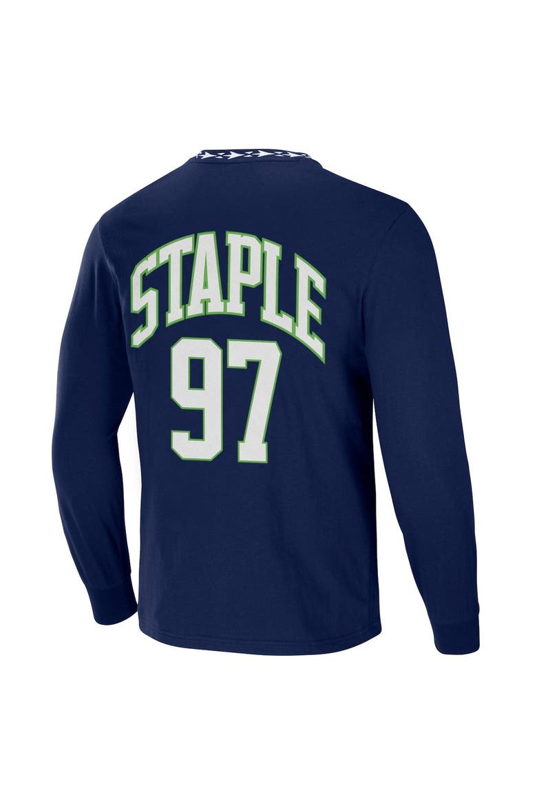 Men's NFL x Staple Navy Seattle Seahawks Core Team Long Sleeve T-Shirt, Alternate, color, Navy
