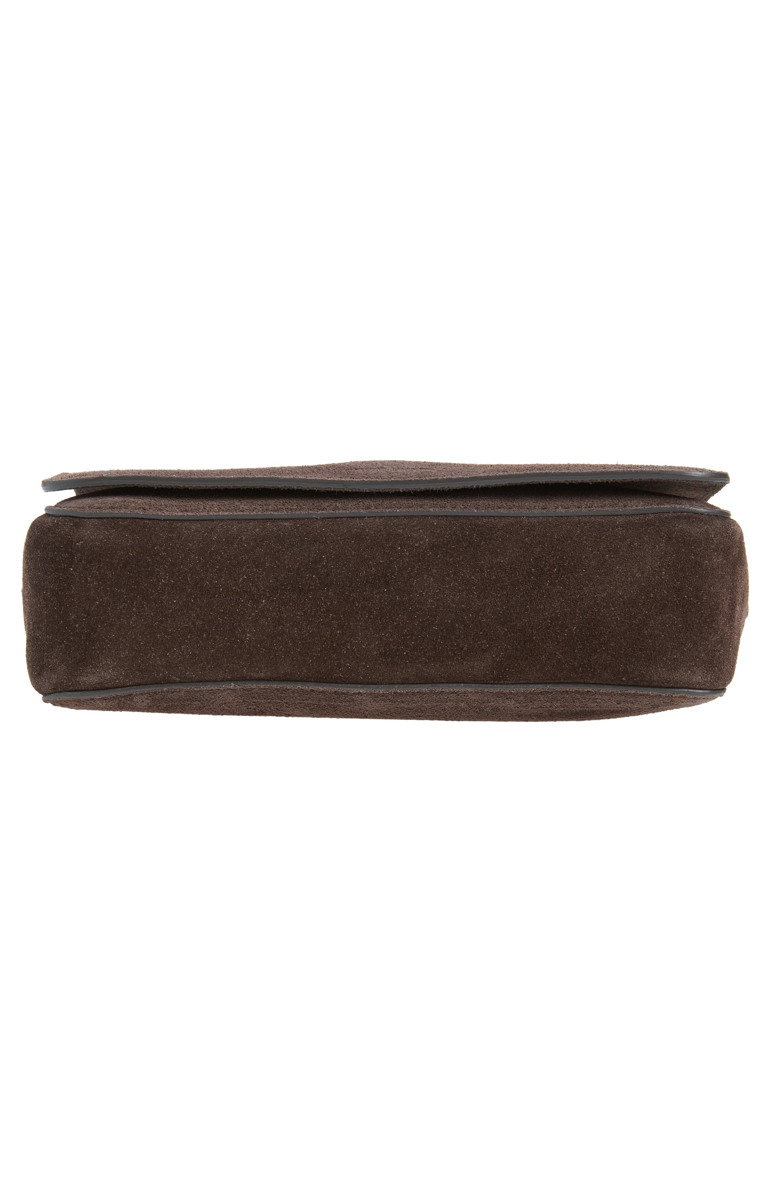 Clio Suede Shoulder Bag, Alternate, color, EBONY