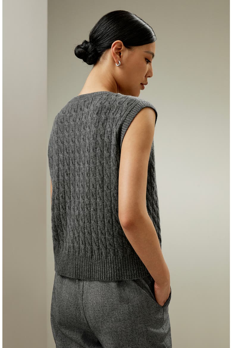 Women's Baby Cashmere Sweater Vest, Alternate, color, Medium Gray
