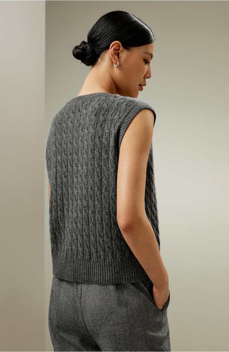 Lilysilk Women's Baby Cashmere Sweater Vest, Alternate, color, Medium Gray