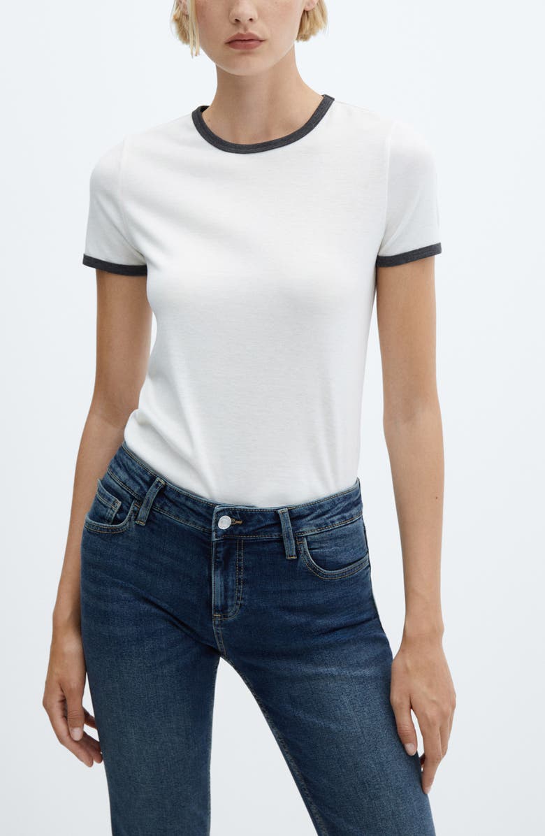 MANGO Low Rise Flare Jeans, Alternate, color, 