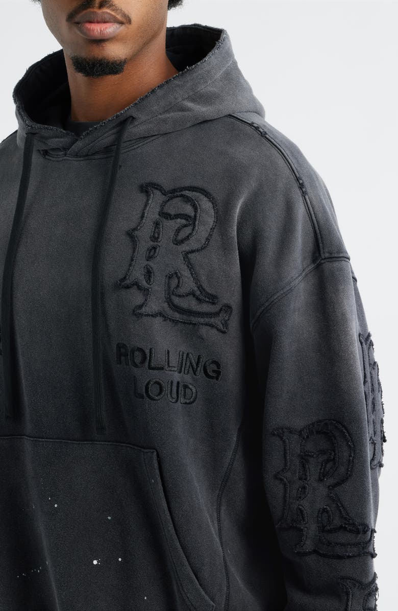 Rolling Loud Appliqué Hoodie, Alternate, color, Washed Black