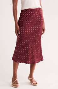 NORDSTROM RACK Textured Satin Midi Skirt