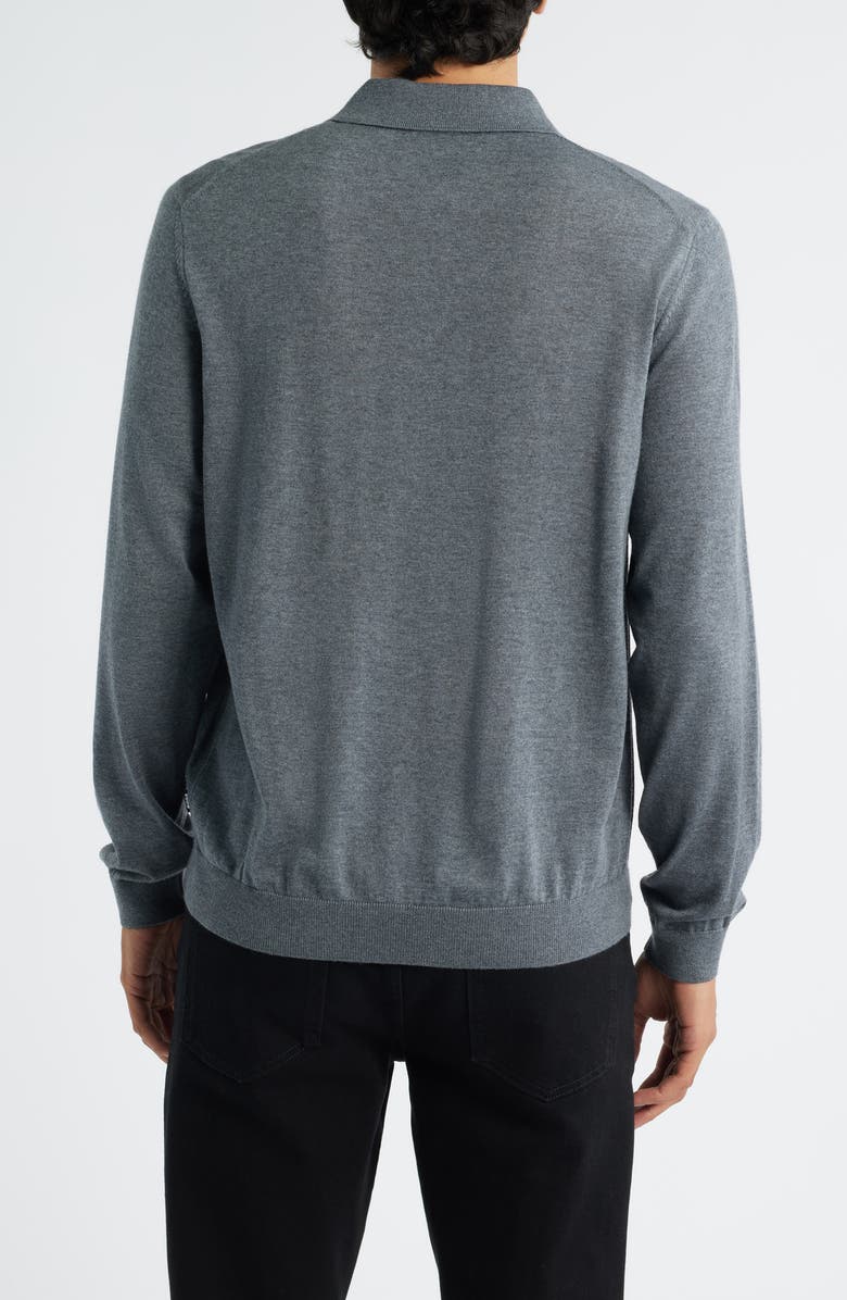 BOSS Lancione Wool Polo Sweater, Alternate, color, Medium Grey