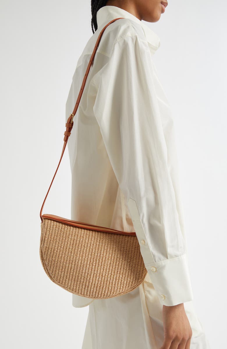 Mansur Gavriel Moon Raffia Sling Bag, Alternate, color,