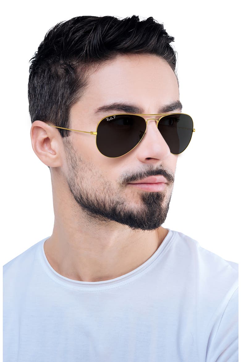 58mm Evolve Photochromic Aviator Sunglasses, Alternate, color, GOLD/ BLACK