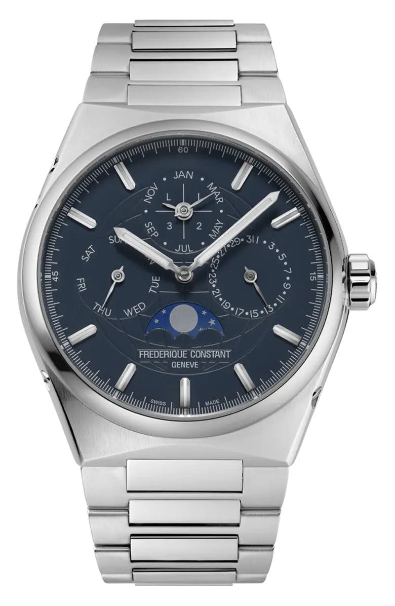 FREDERIQUE CONSTANT Highlife Perpetual Calendar Manufacture Automatic Bracelet Watch, 41mm, Main, color, Silver-Tone