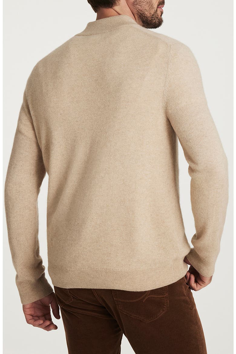 Cashmere, Silk & Wool Quarter Zip Sweater, Alternate, color, BEIGE