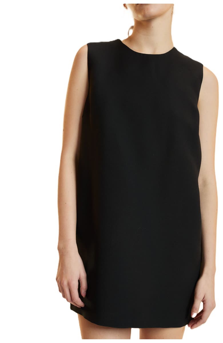 Cynthia Rowley Silk Wool Mini Shift Dress, Alternate, color, Black