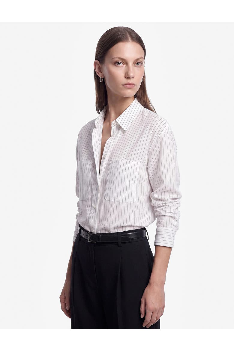 Striped Modal Shirt, Alternate, color, WHITE  STRIPE