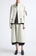 Sacai Wool Flannel & Nylon Twill Coat