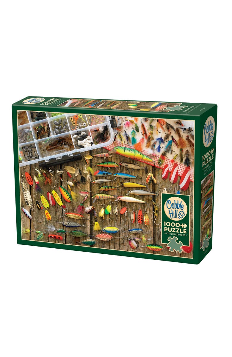 Cobble Hill Fishing Lures 1000 Piece Puzzle, Main, color, Multicolored