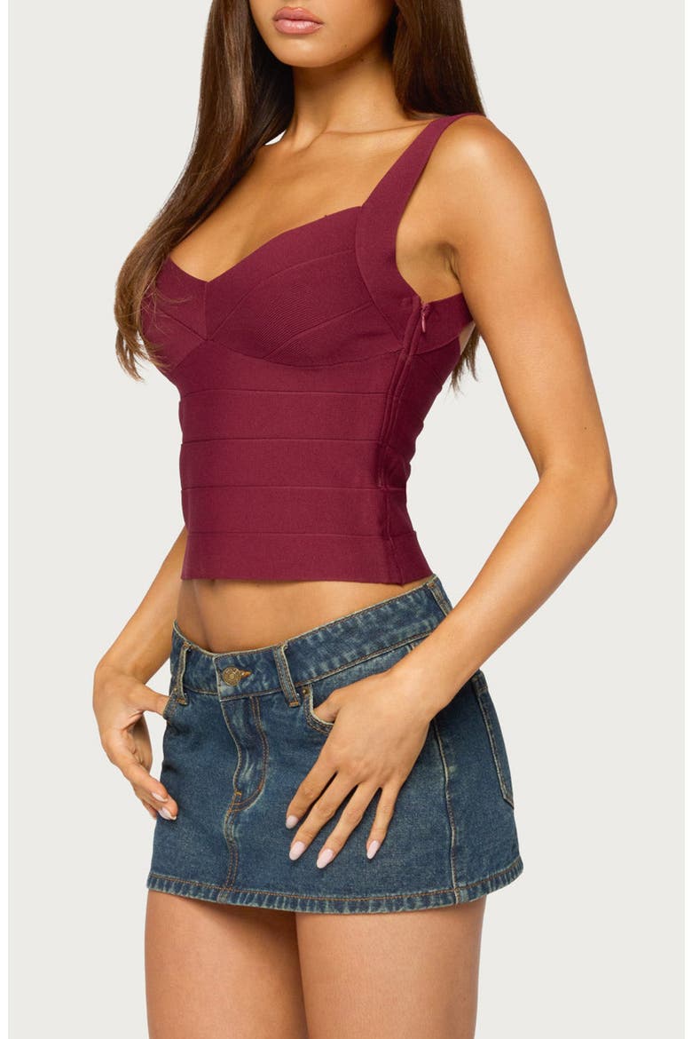 Ianthe Bandage Knit Top, Alternate, color, WINE