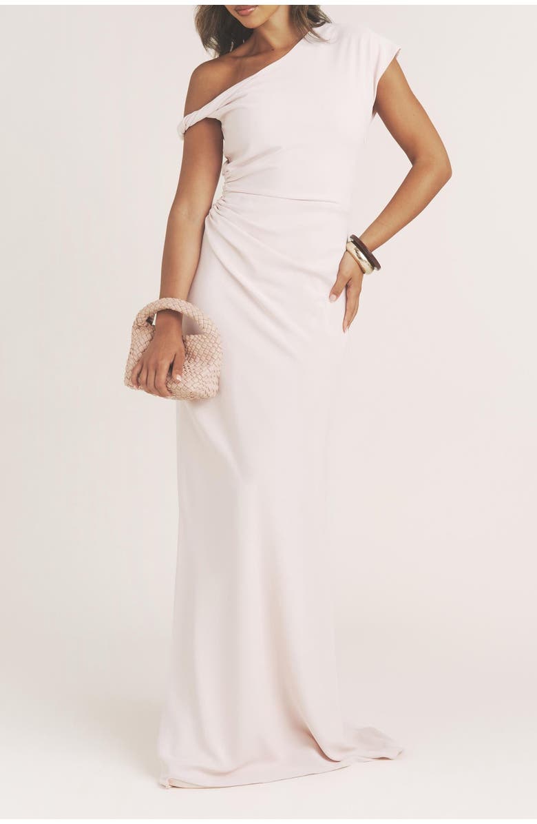 Six Stories Robyn Asymmetrical Twist Maxi Dress, Alternate, color, Pale Pink