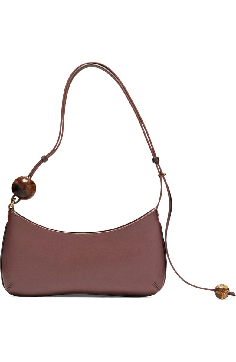 Jacquemus Le Bisou Leather Shoulder Bag, Alternate, color, 855 Medium Brown