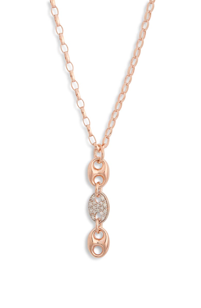 MESHMERISE Diamond Link Pendant Necklace - 0.15ct., Main, color, Rose Gold