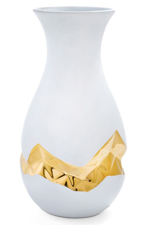 Anna New York Talianna Oro Vase In White And Gold