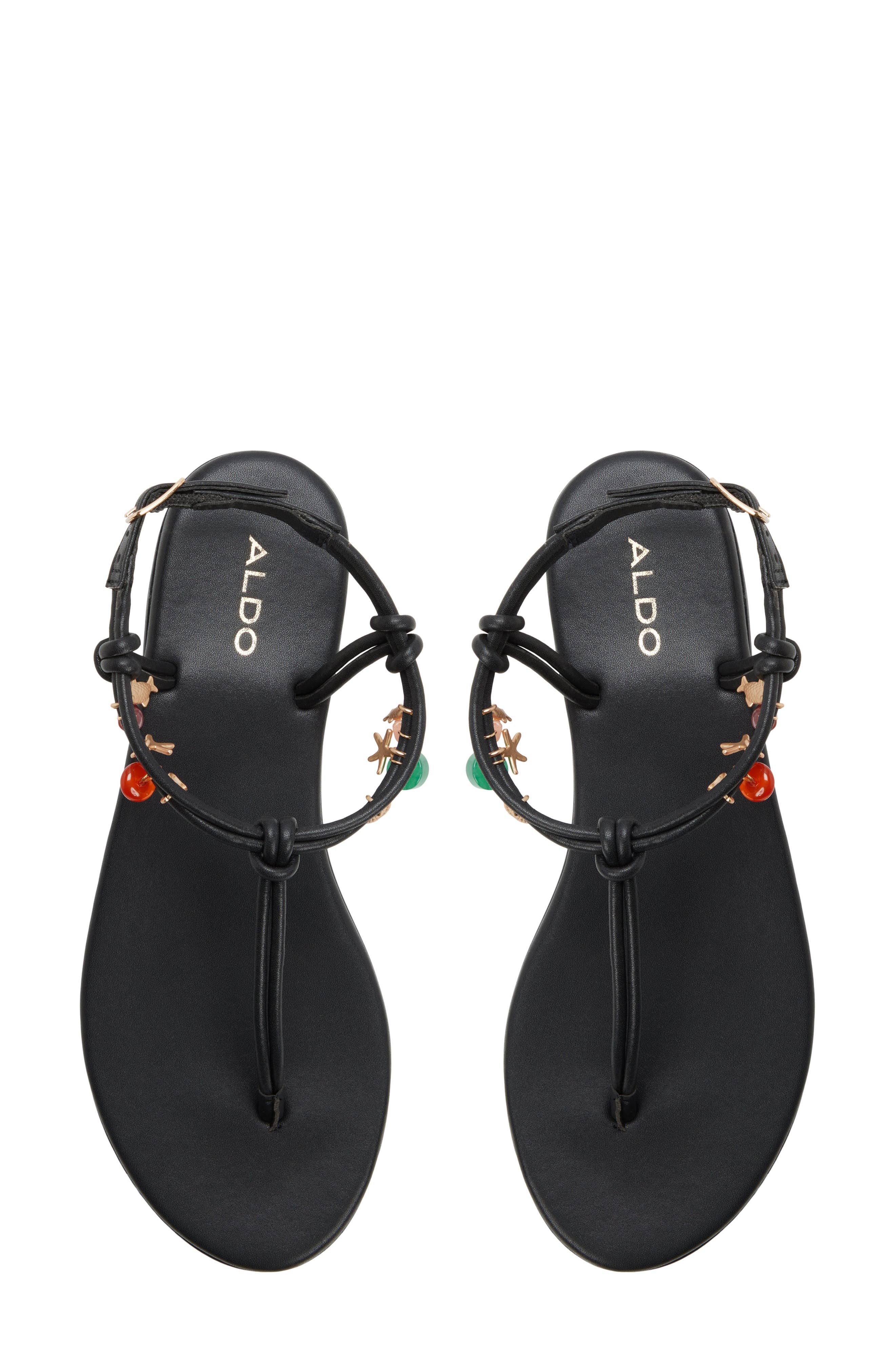 ALDO Seajewels Ankle Strap Sandal, Alternate, color, Black