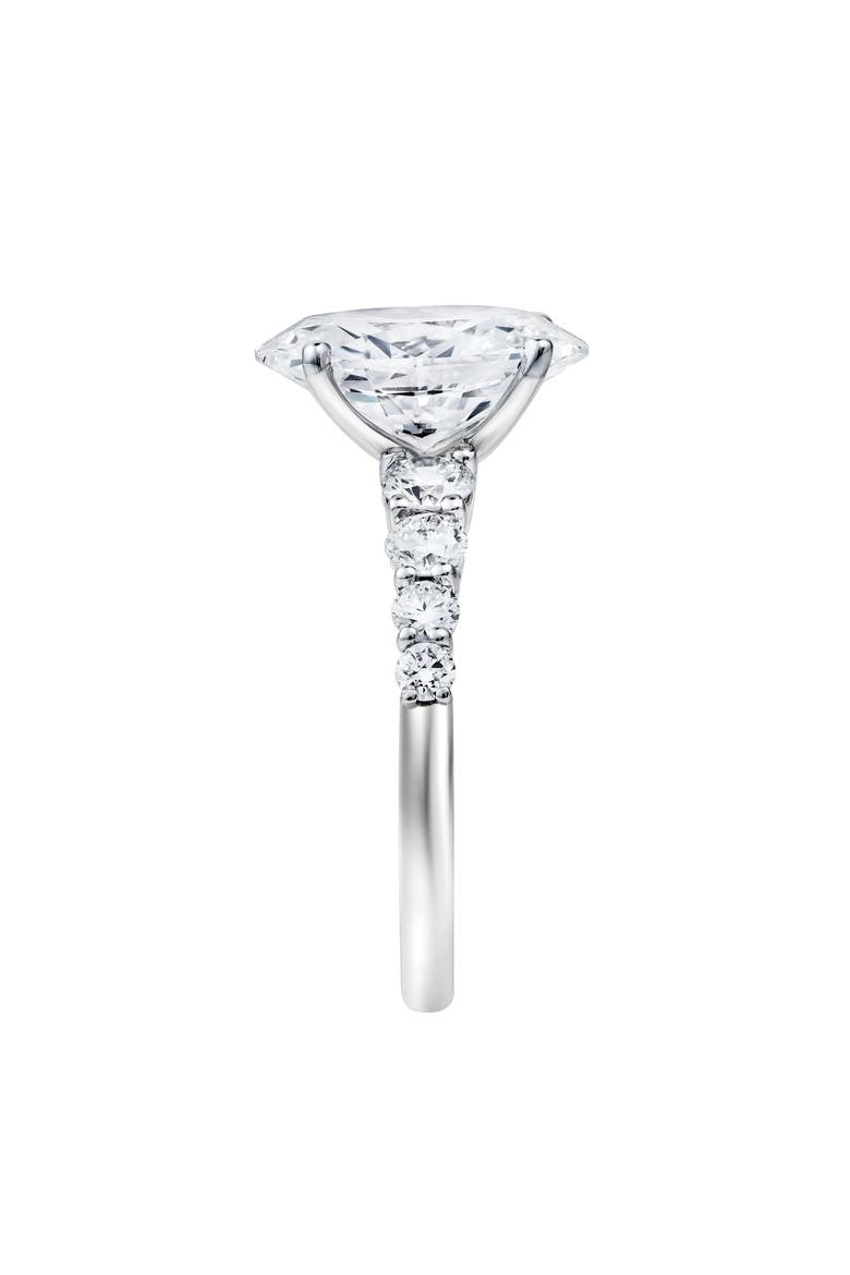 Julia 14K White Gold Oval Lab Grown Diamond Engagement Ring - 3.7 Ct, Alternate, color, 14K White Gold