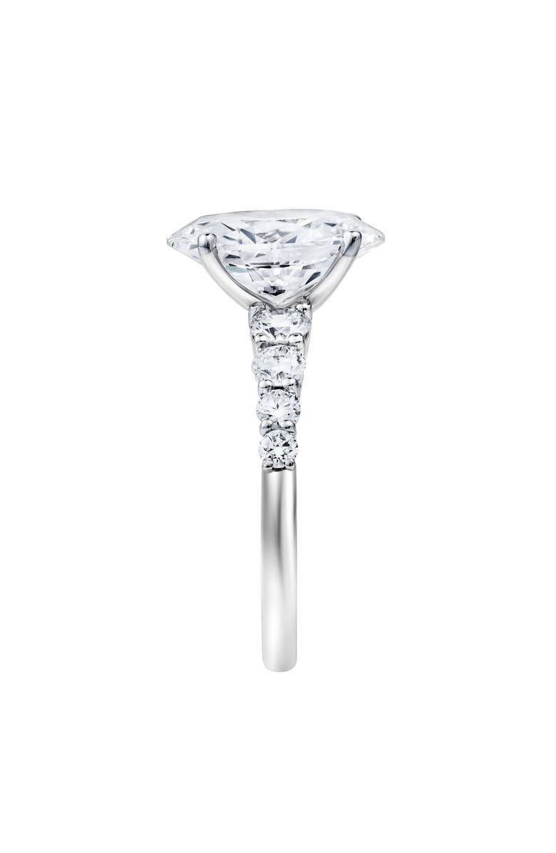 LuvMyJewelry Julia 14K White Gold Oval Lab Grown Diamond Engagement Ring - 3.7 Ct, Alternate, color, 14K White Gold