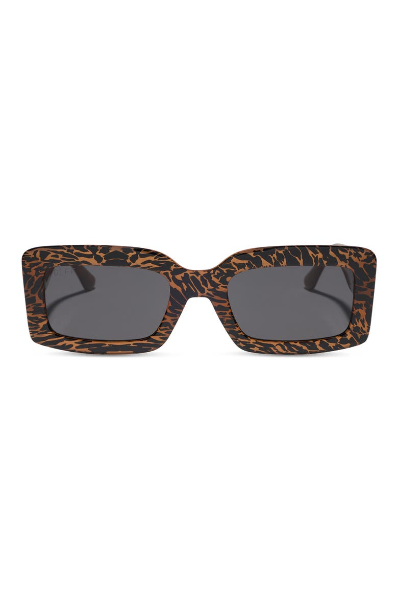 Katie Rectangle Sunglasses, Main, color, JUNGLE GREY