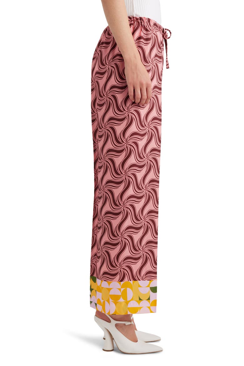 Mixed Print Straight Leg Pants, Alternate, color, PINK