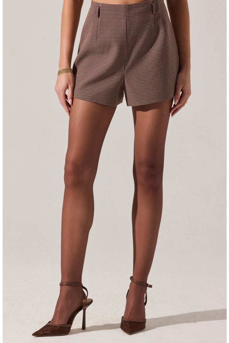 Gisselle Plaid Shorts, Main, color, BROWN WINE PLAID