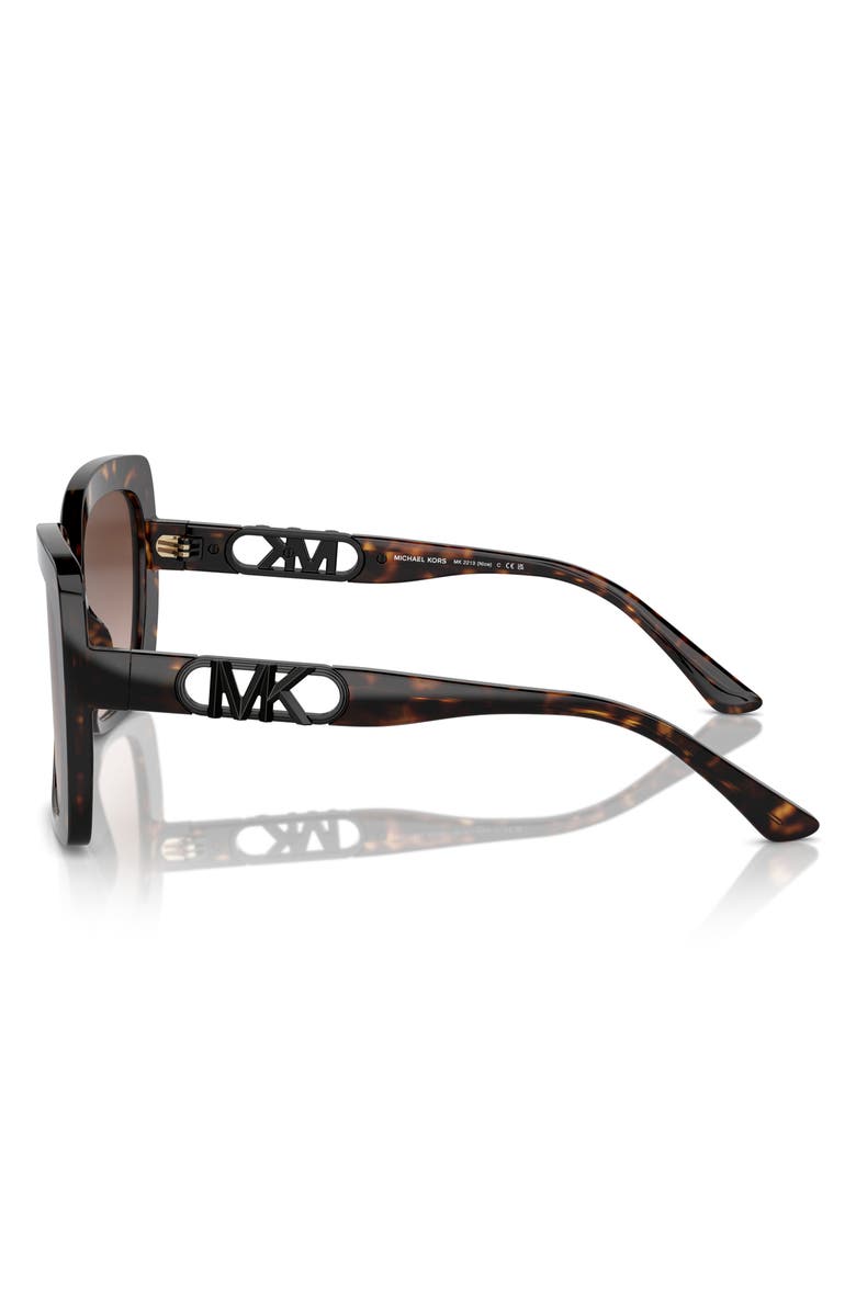 Michael Kors Nice 57mm Gradient Square Sunglasses, Alternate, color, Dark Tortoise / Brown Gradient