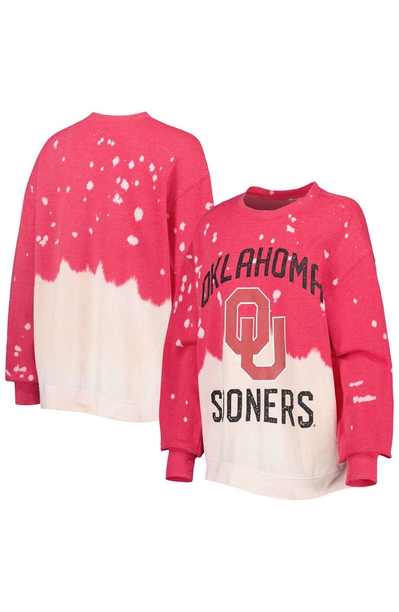 GAMEDAY COUTURE Women's Gameday Couture Crimson Oklahoma Sooners Twice As Nice Faded Dip-Dye Pullover Long Sleeve Top, Main, color, Crimson