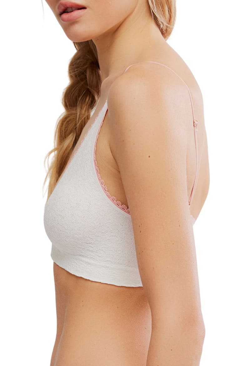 Intimately FP Sweet Point Seamless Longline Bralette, Alternate, color, WHITE ALYSSUM COMBO
