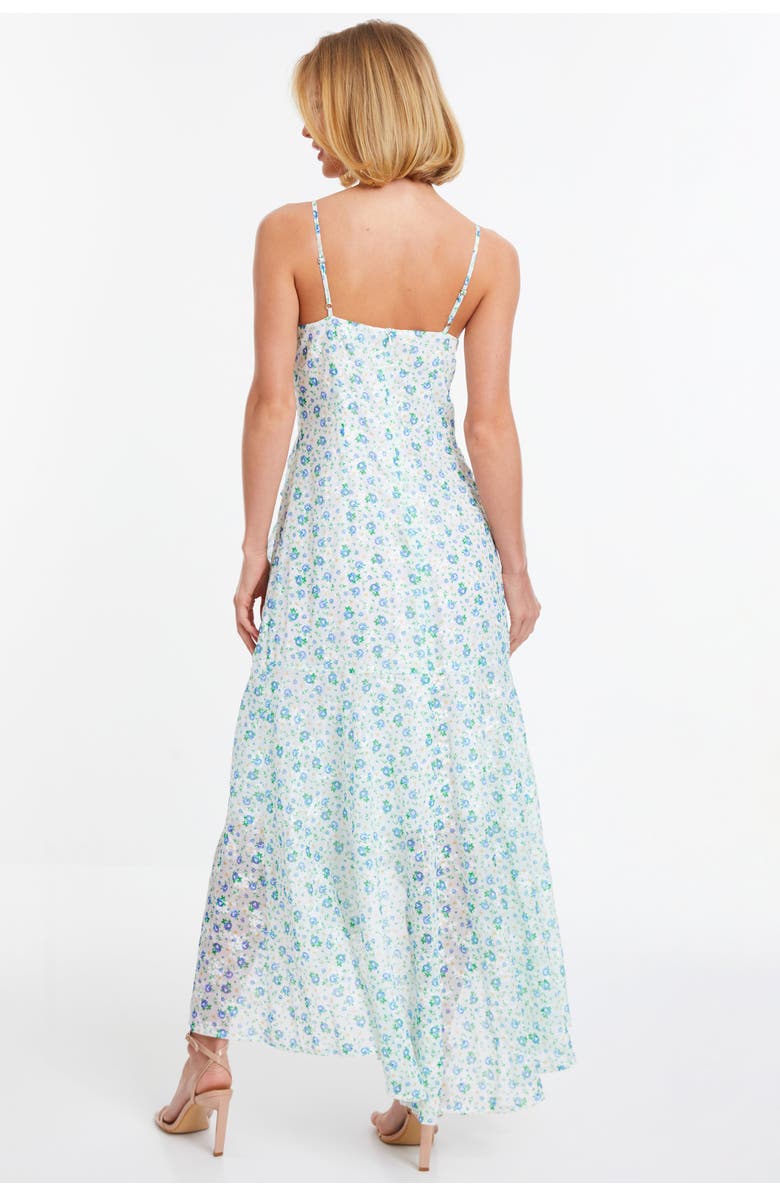 QUIZ Chiffon Jacquard Strappy Maxi Dress, Alternate, color, White