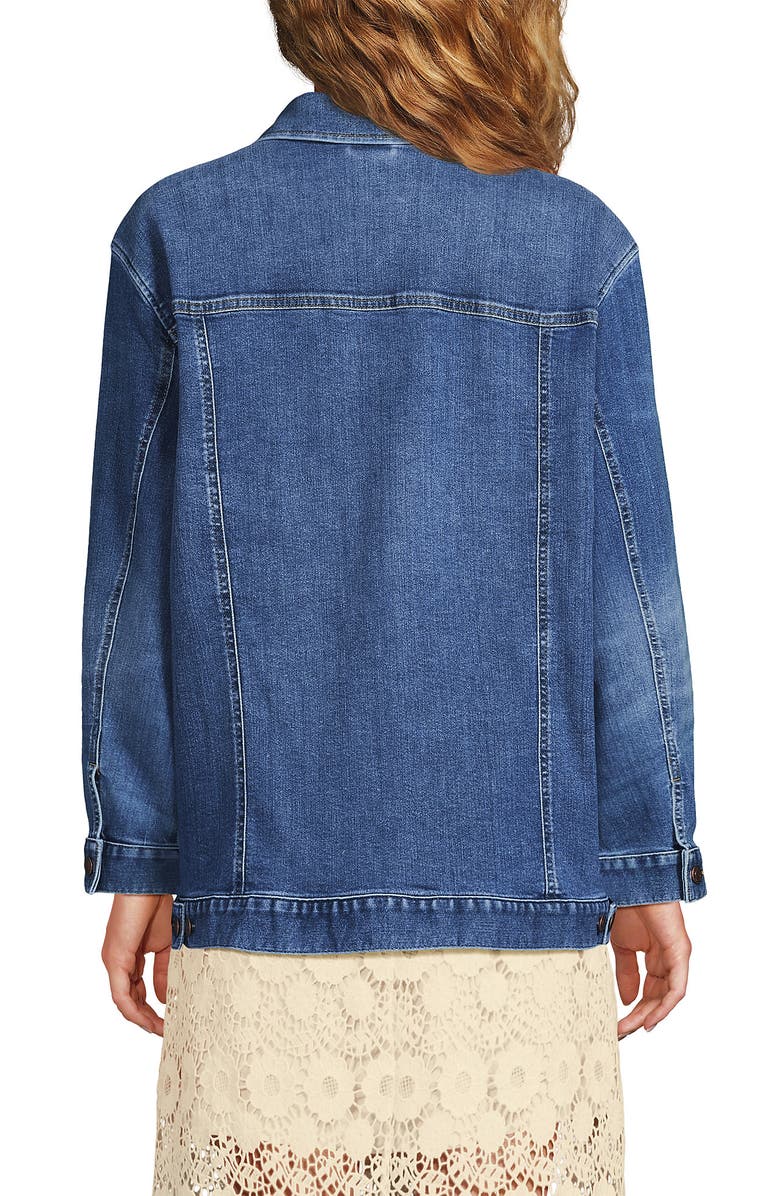 Lands' End Oversized Denim Trucker Jacket, Alternate, color, 