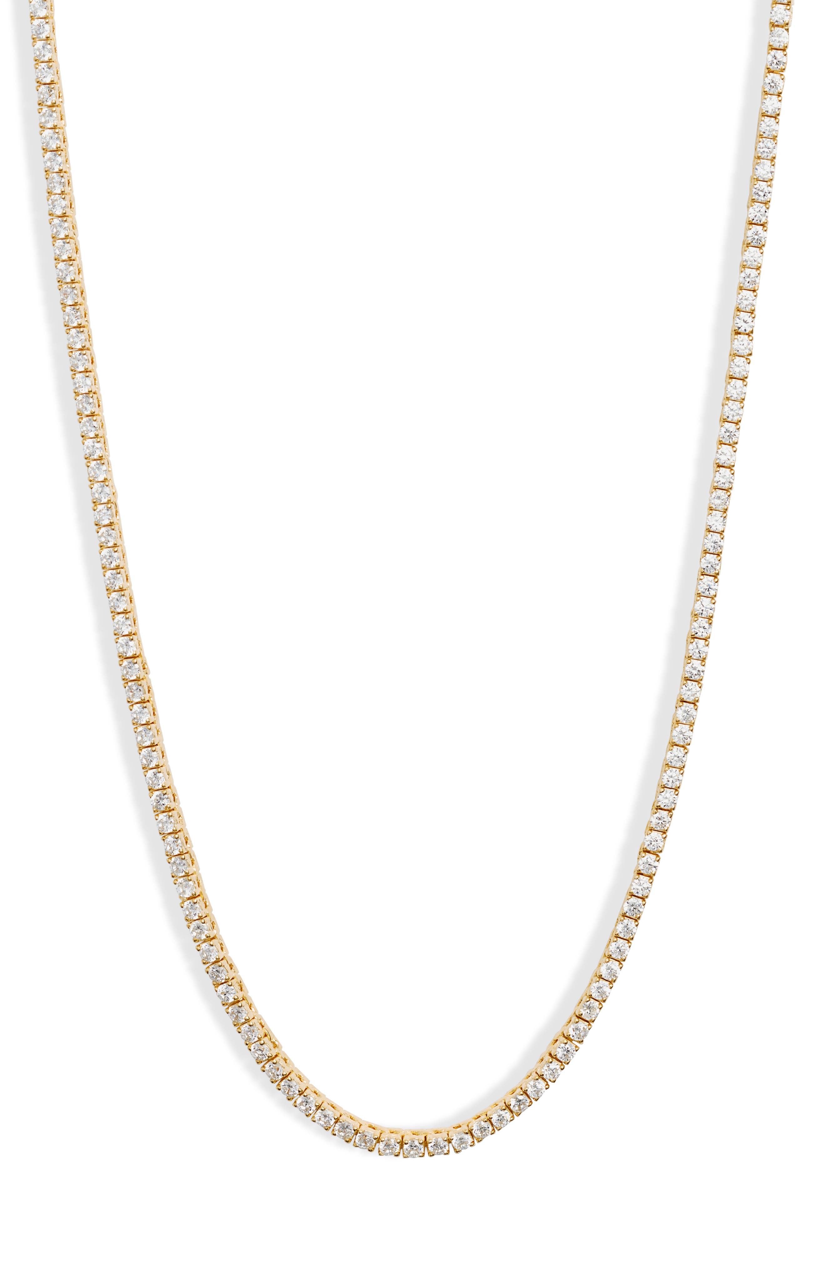SHYMI Classic Tennis Necklace in Gold/White 