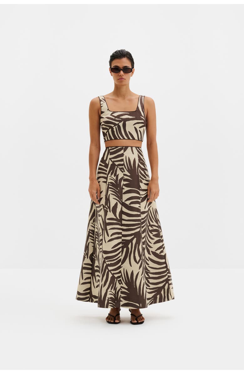Malina Mereya Jacquard Cropped Top, Alternate, color, Burnt Leaf