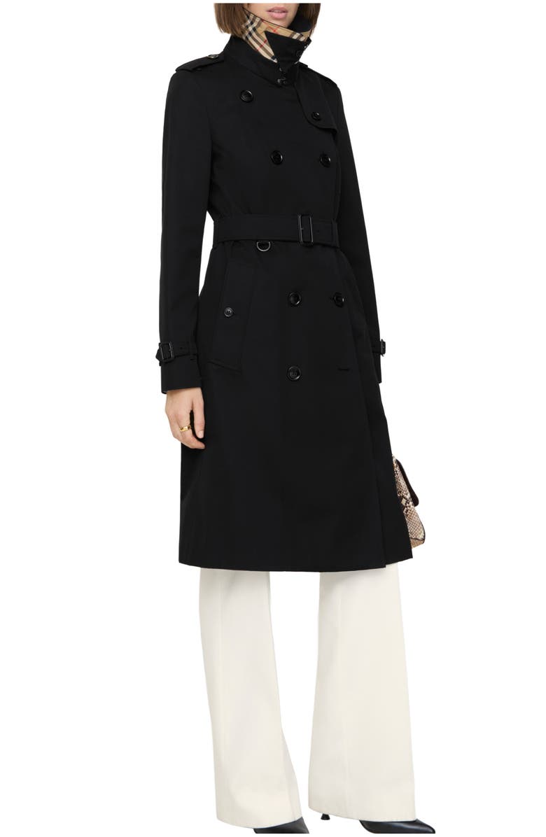 Burberry Long Chelsea Heritage Trench Coat, Main, color, Black