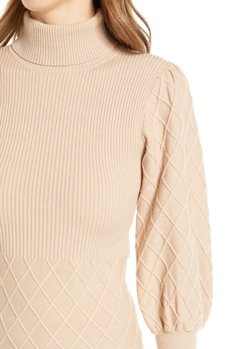 bebe Quilted Sweater Dress, Alternate, color,