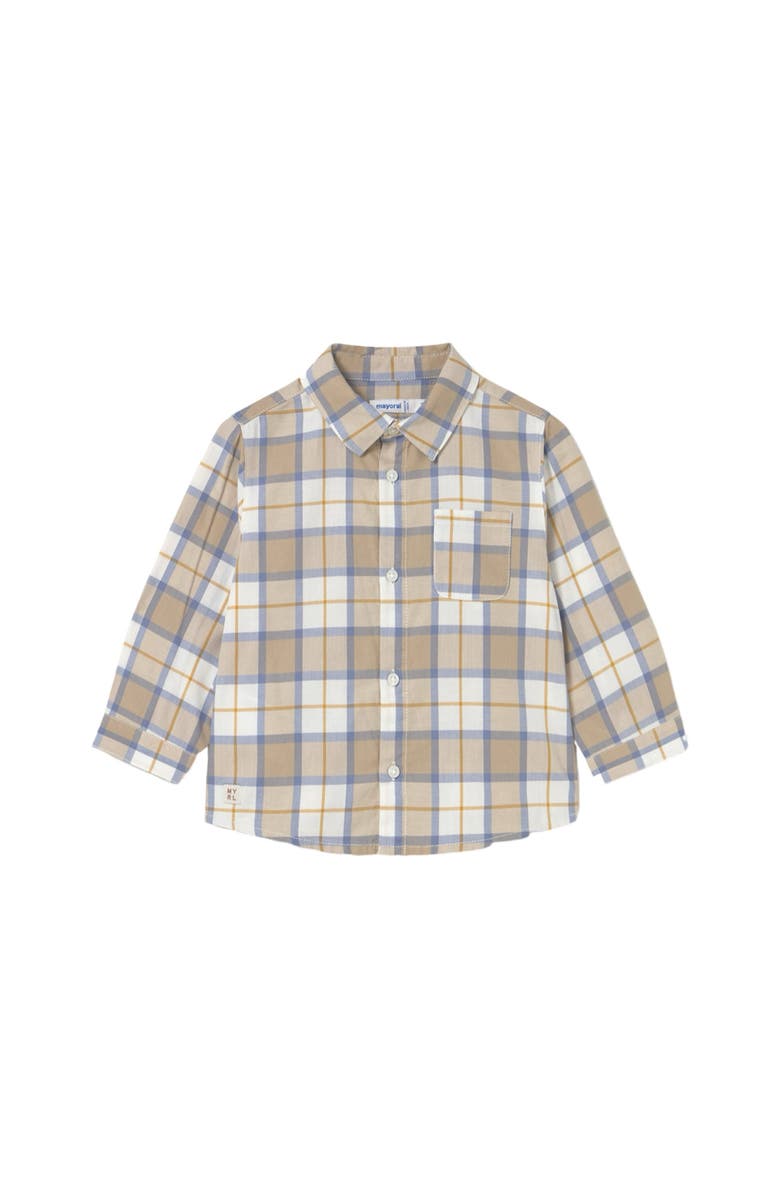 Mayoral Checkered Shirt, Main, color, Beige