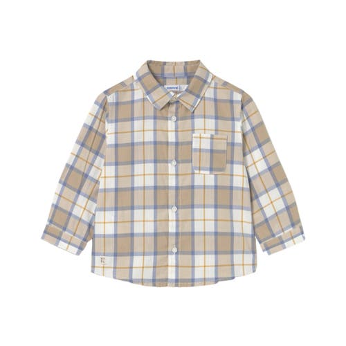 Mayoral Checkered Shirt in Beige 